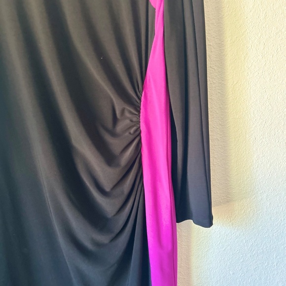 Ralph Lauren Purple Black Polyester Long Sleeve Classic Dress size 16 - Picture 10 of 12